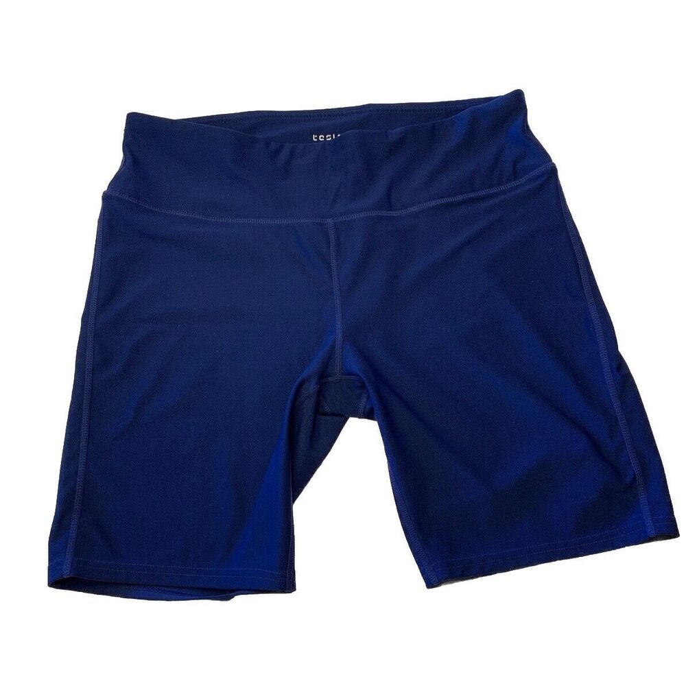 Rare Tesla Brand Navy Athletic Shorts Sz XL Unisex Biker Yoga Running Unisex